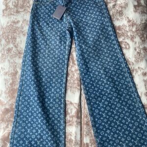 Louis Vuitton Blue Monogram Flare Jeans